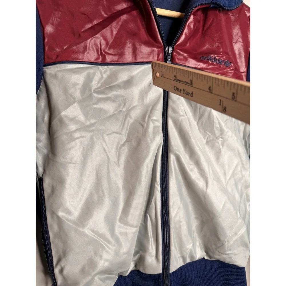 RARE VINTAGE ADIDAS SPORT JACKET 80S SHINY/GLANZEND SZ-S Cotton/Viscose‎ Blend
